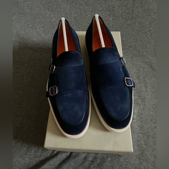 Men’s Double Buckle Monk Strap Loafers - Picture 4 of 9